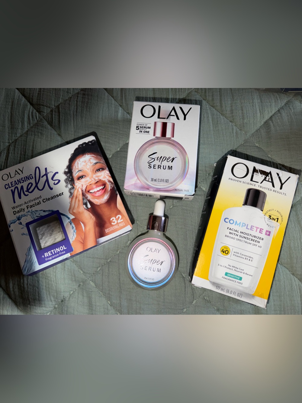 Full Face Olay Bundle- Retinol Pads, Super Serum, Complete Moisturizer RV:$60!!!